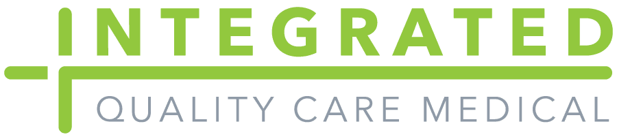 A black and green logo for the integrity care group.